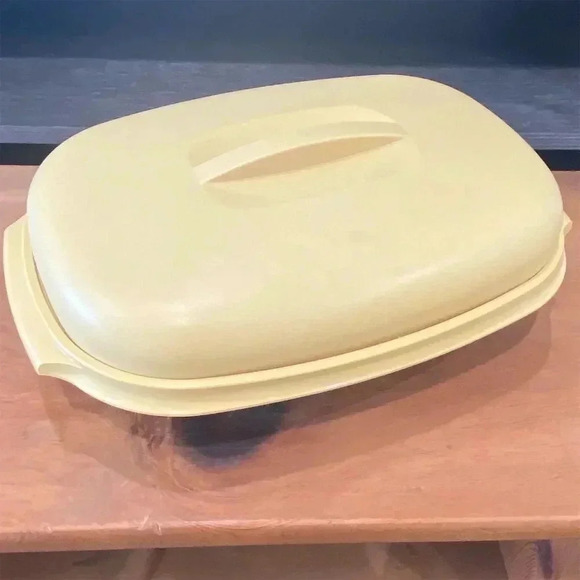 Vintage Tupperware Harvest Gold 3-Piece Microwave Steamer Set - Picture 1 of 4